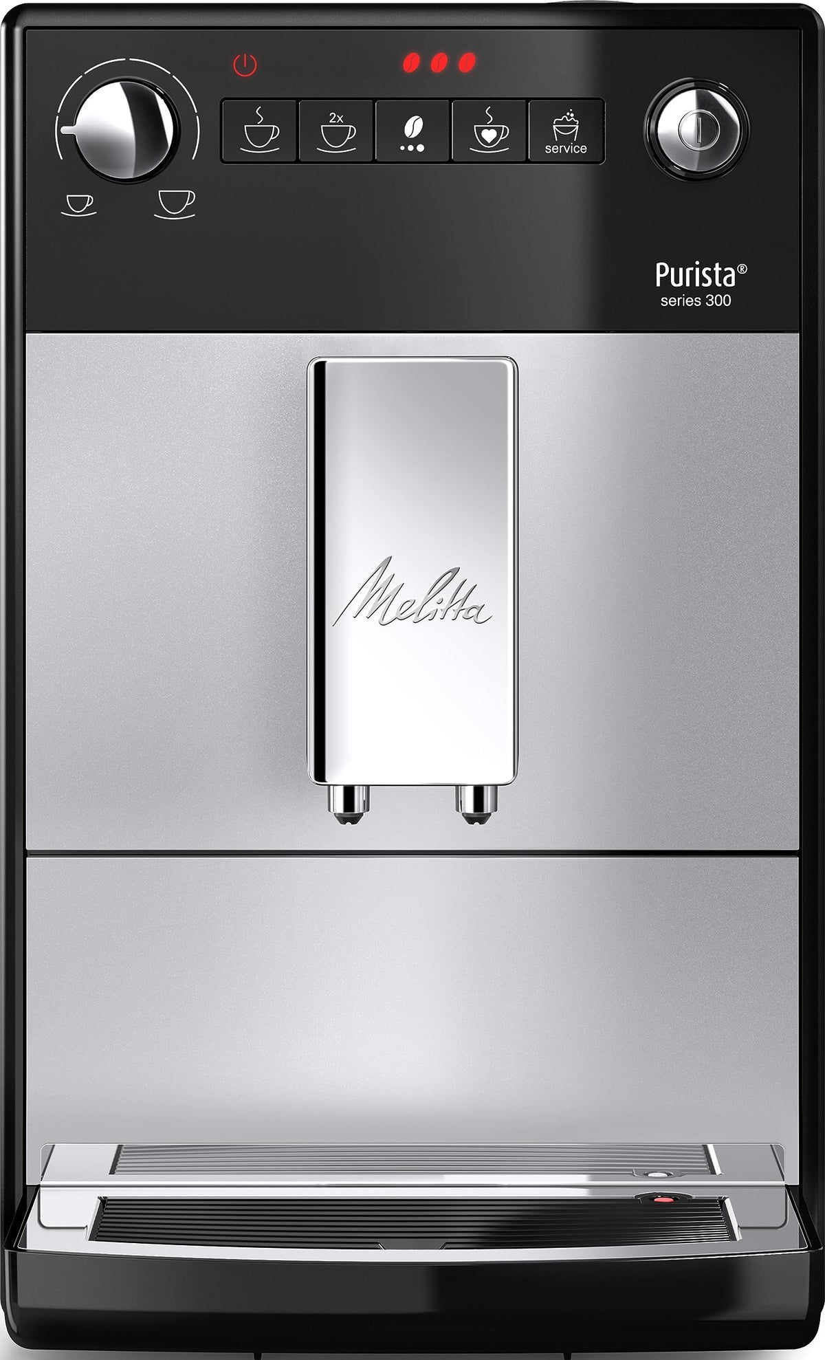 Melitta Purista – Kaffeevollautomat mit Lieblingskaffee-Funktion, Kaffeemaschine mit Mahlwerk und 3-stufig Einstellbarer Kaffeestärke, für Kaffee und Espresso,Schwarz