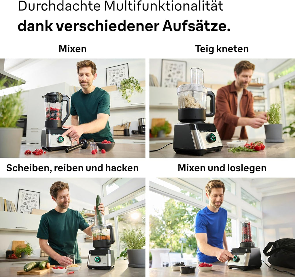 Braun PowerBlend 7 – Hochleistungs-Standmixer mit 30.000 U/min für cremige Smoothies, Shakes & Saucen, TriAction-Mixkrug, iTextureControl, Smoothie2Go 600 ml To-Go Becher, 1400W, Schwarz (JB7568BK)