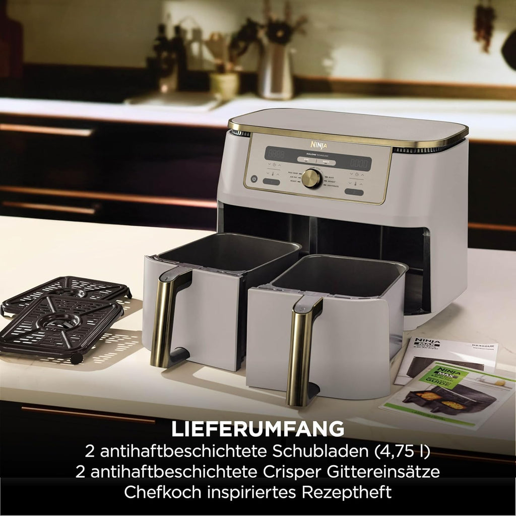 Ninja Dual Zone Digital Air Fryer, 2 Schubladen, 6-in-1, Heißluftfritteuse