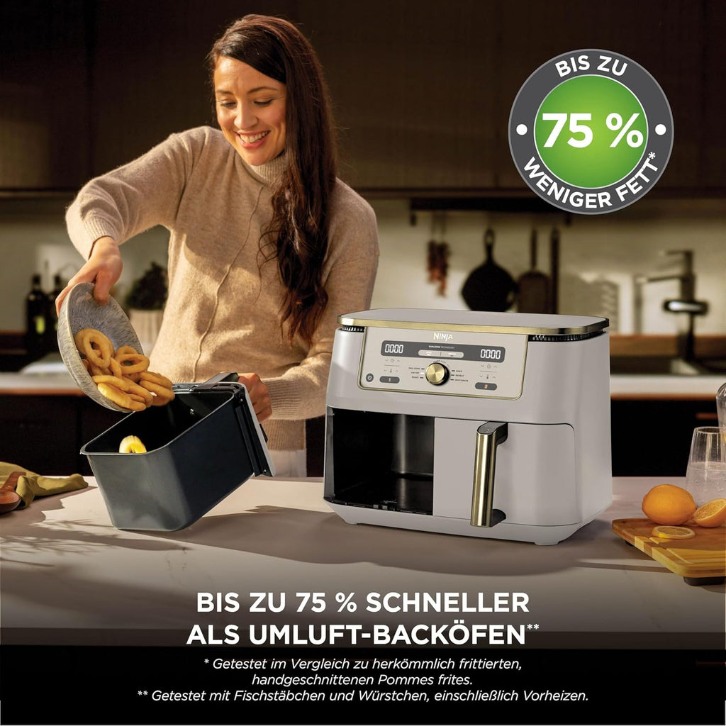 Ninja Dual Zone Digital Air Fryer, 2 Schubladen, 6-in-1, Heißluftfritteuse