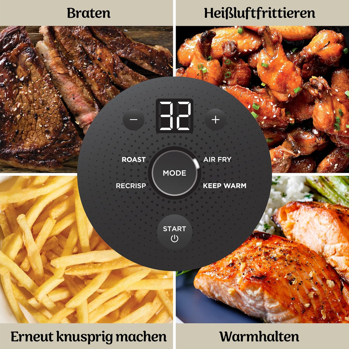 Ninja CRISPi tragbare Air fryer Heißluftfritteuse, 3,8 l, Stein FN101EUST